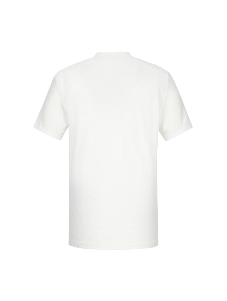 FERRAROMILANO Textured Henley Neck T-Shirt White (Am0Eks25331)