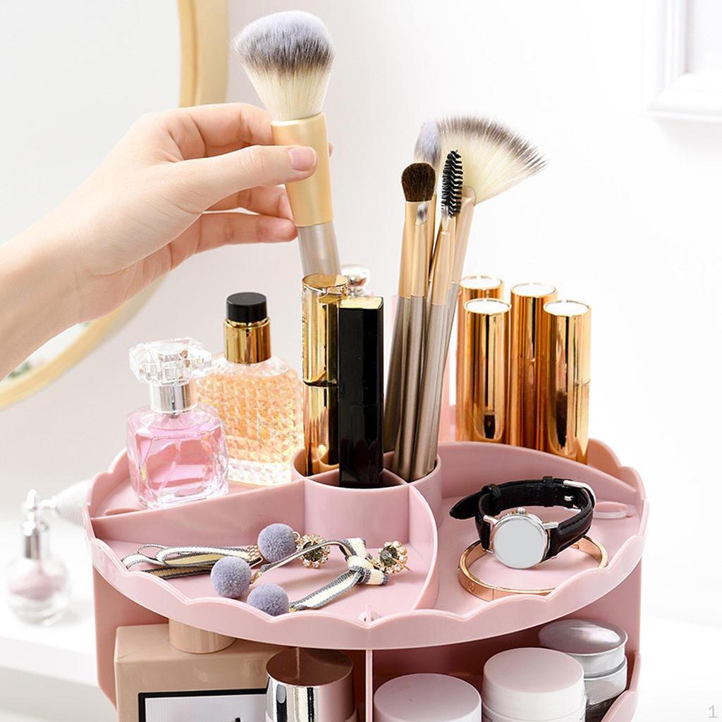 Rotating Makeup Organizer Cosmetic Display Case Shelf Stand Tray Rack Holder for