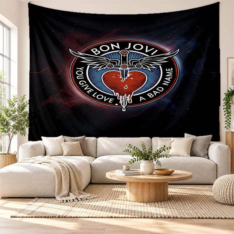 Bon Jovi Wall Tapestry, Soft Fabric Wall Hanging, Decorative Backdrop For Bedroom Home Wall Art