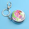 Pills Box Keychain With Mirror And Sealed Metal Compartment Keychain Moisture-Proof Medicines Dispenser Travel Accessory