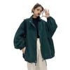2025 Spring Harajuku BF Style Women's Black Cardigan Jacket - Thin, Boyfriend Fit for Spring/Autumn