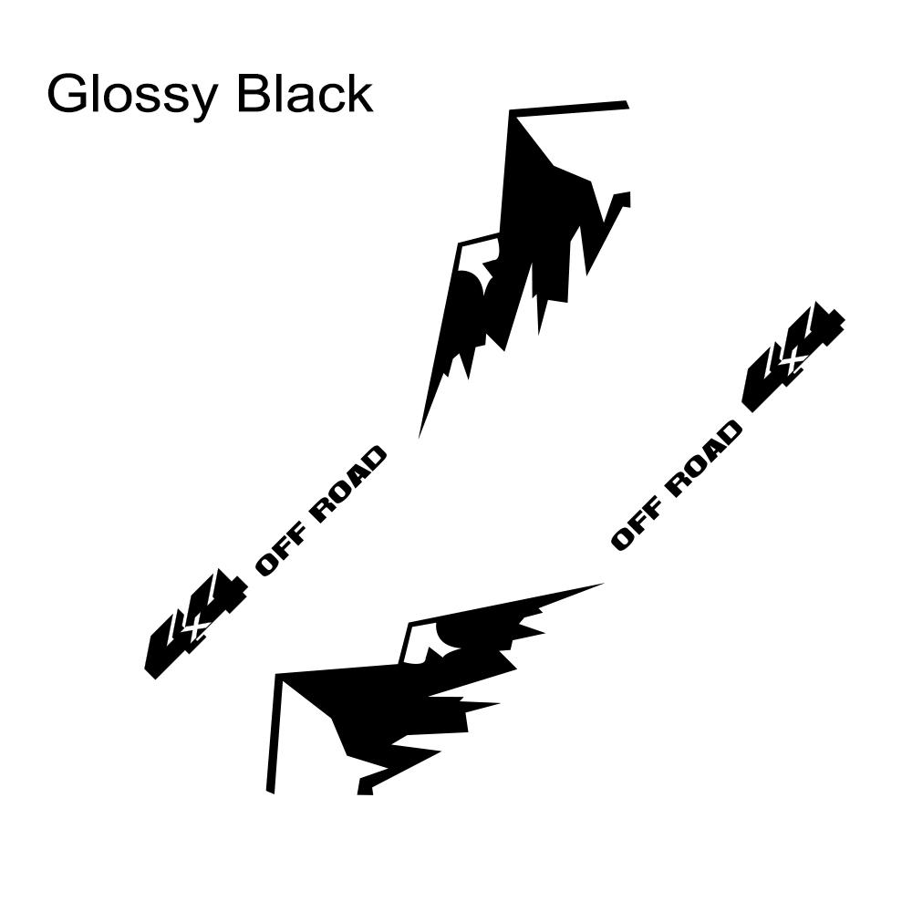 Car Body Side Vinyl Stickers for SUV Graphics 4X4 OFF-road Auto Sport Mountain Styling Decor Decals Cover Tuning Accessories Glossy Black