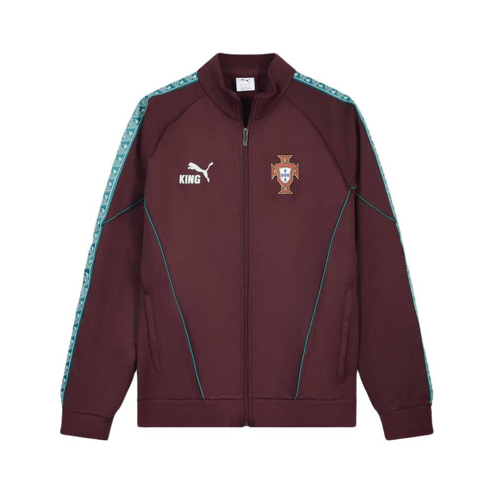 Puma Portugal National Team Moisture-Wicking Slim Fit Zip Long Sleeve Football Shirt Men tops 784833-24 L