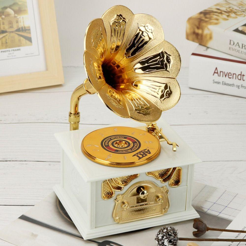 Gramophone Model Gramophone Model Music Box Retro Gramophone Drawer Music Box Desktop Ornaments