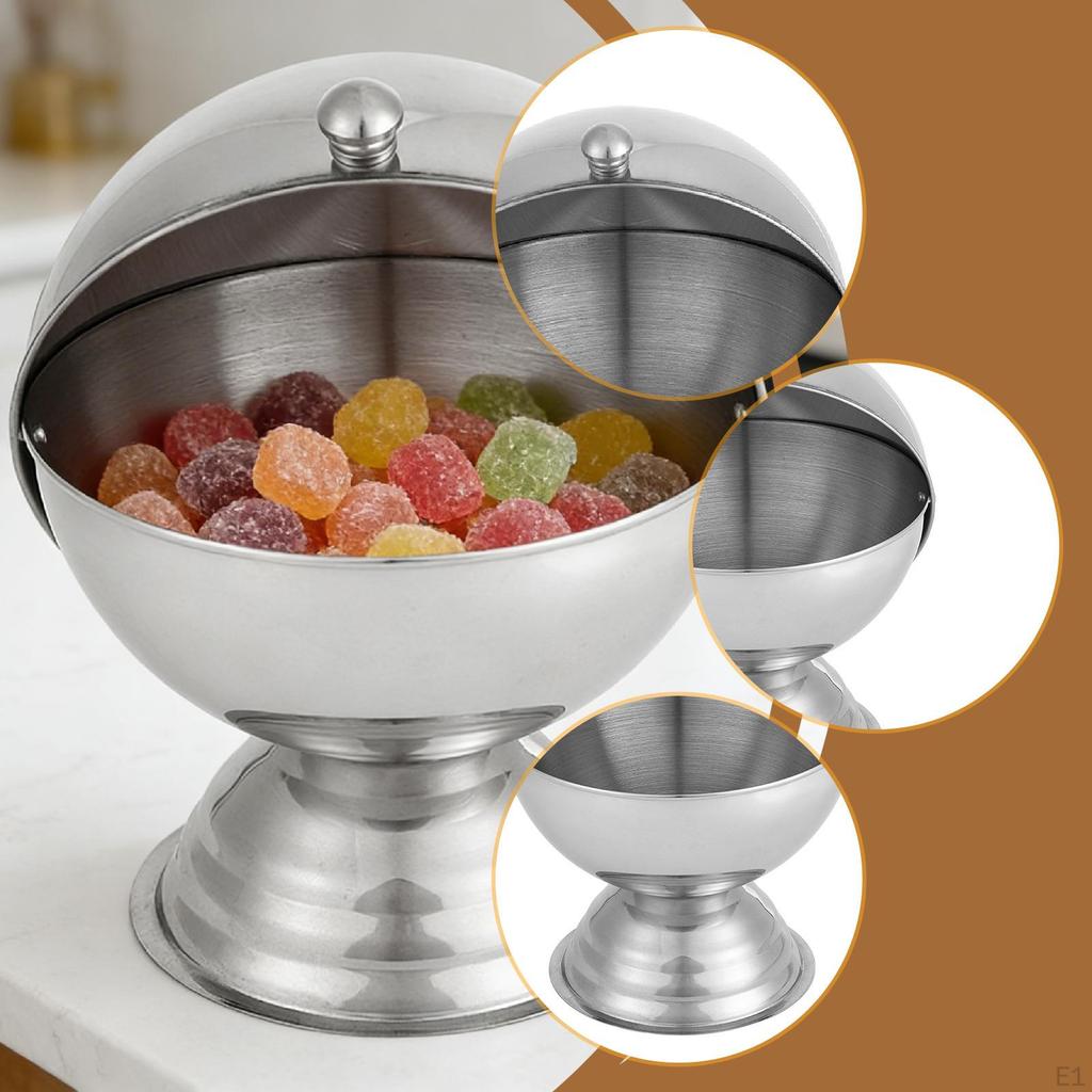 Stainless Steel Sugar Bowl, Holder, Gift, Multifunctional,Candy Jar Storage Holder for