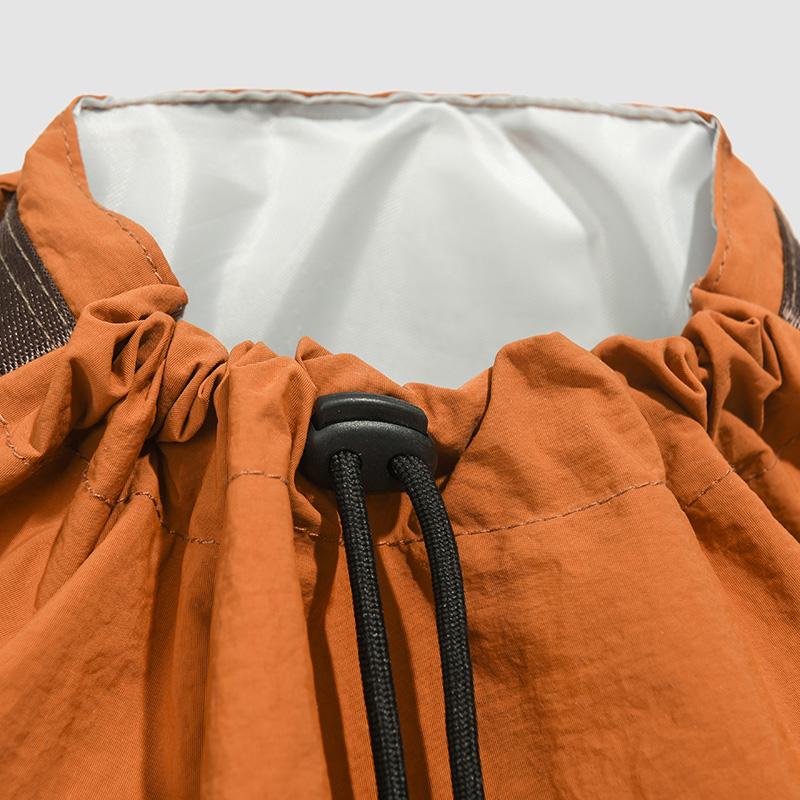 Large Capacity Travel Backpack Women's Lightweight Drawstring Backpack Color Block Student Schoolbag