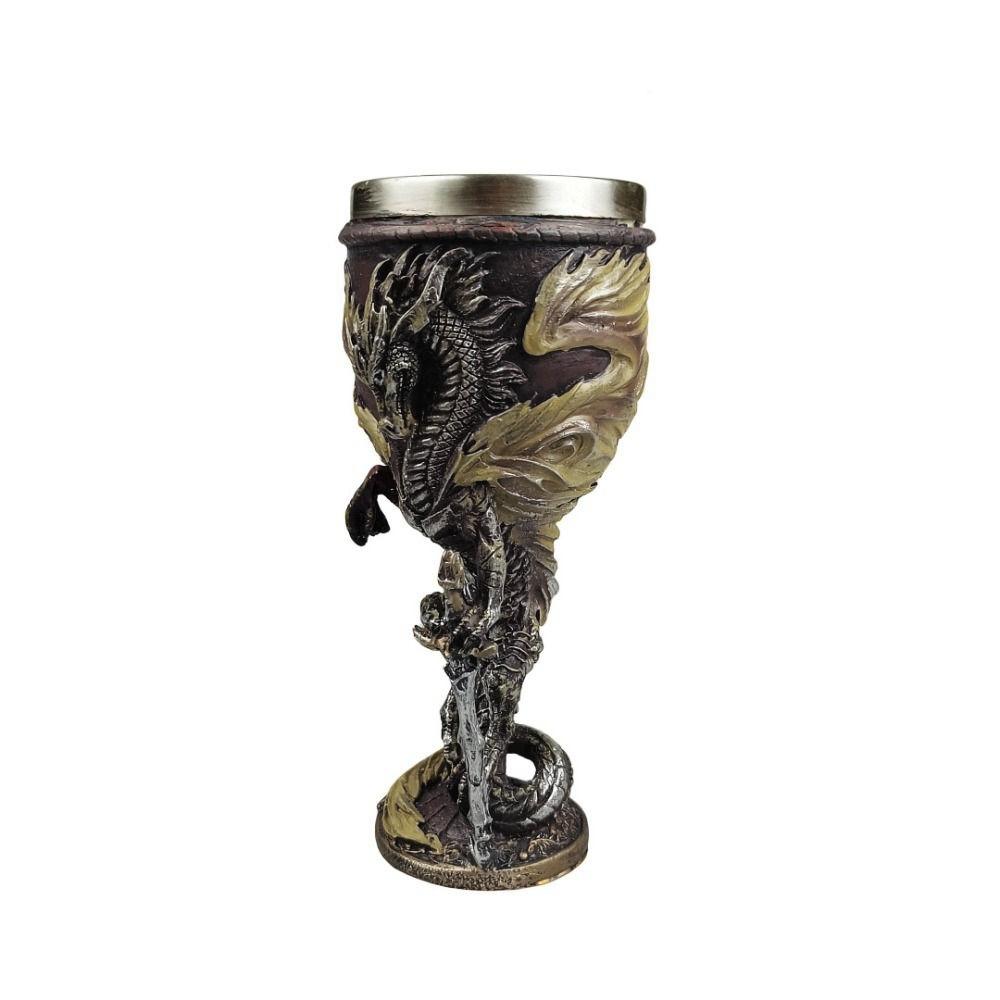 200ml Viking Wine Cup Stainless Steel Beer Mug Home Decoration Dragon Goblet  Gift