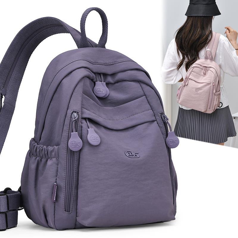 Women's Small Nylon Backpack Lightweight Waterproof Daypack with Front Pocket for Travel Daily Use