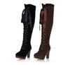 Cizme Dama Pantofi Rock Femeie Sexy Cizme Peste Genunchi Tocuri Înalte Sexy cu Șireturi Saboți cu Platformă Vârf Rotund Designer de Lux Dama Femei