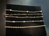 5 Pcs/Set Unisex Silver Plated Stainless Steel Anklets Summer Beach Bracelet Jewelry Accessory for Valentine's Day Gift