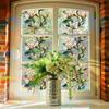 Laser-cut Creative Vintage Magnolia Electrostatic Adhesive Sticker