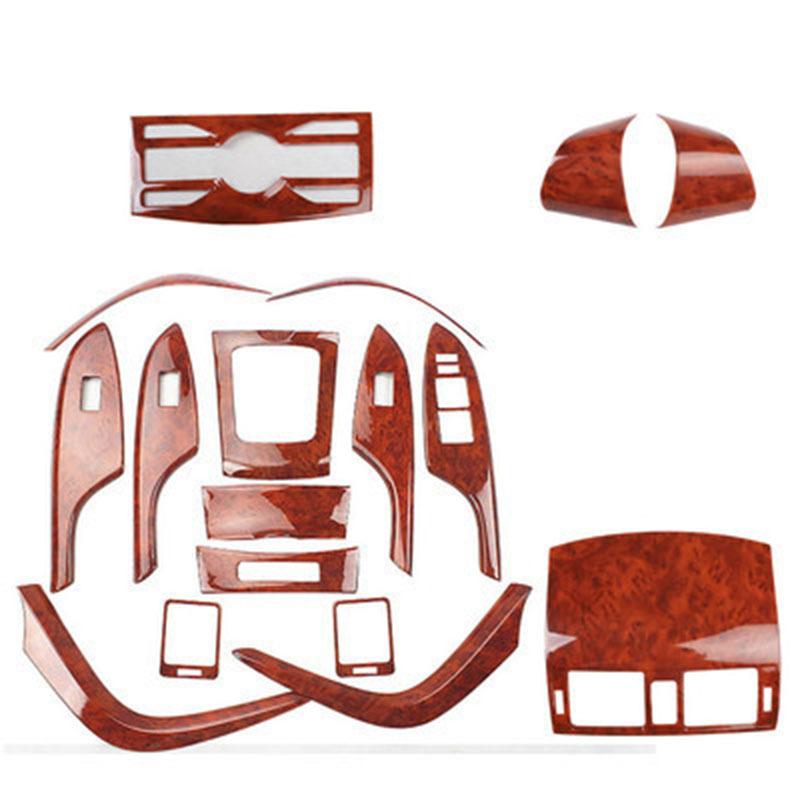 Interior Wooden Color Trim Center Console Cover Window Control Panel Moulding Trim Accessories For Toyota Corolla 2007-2013