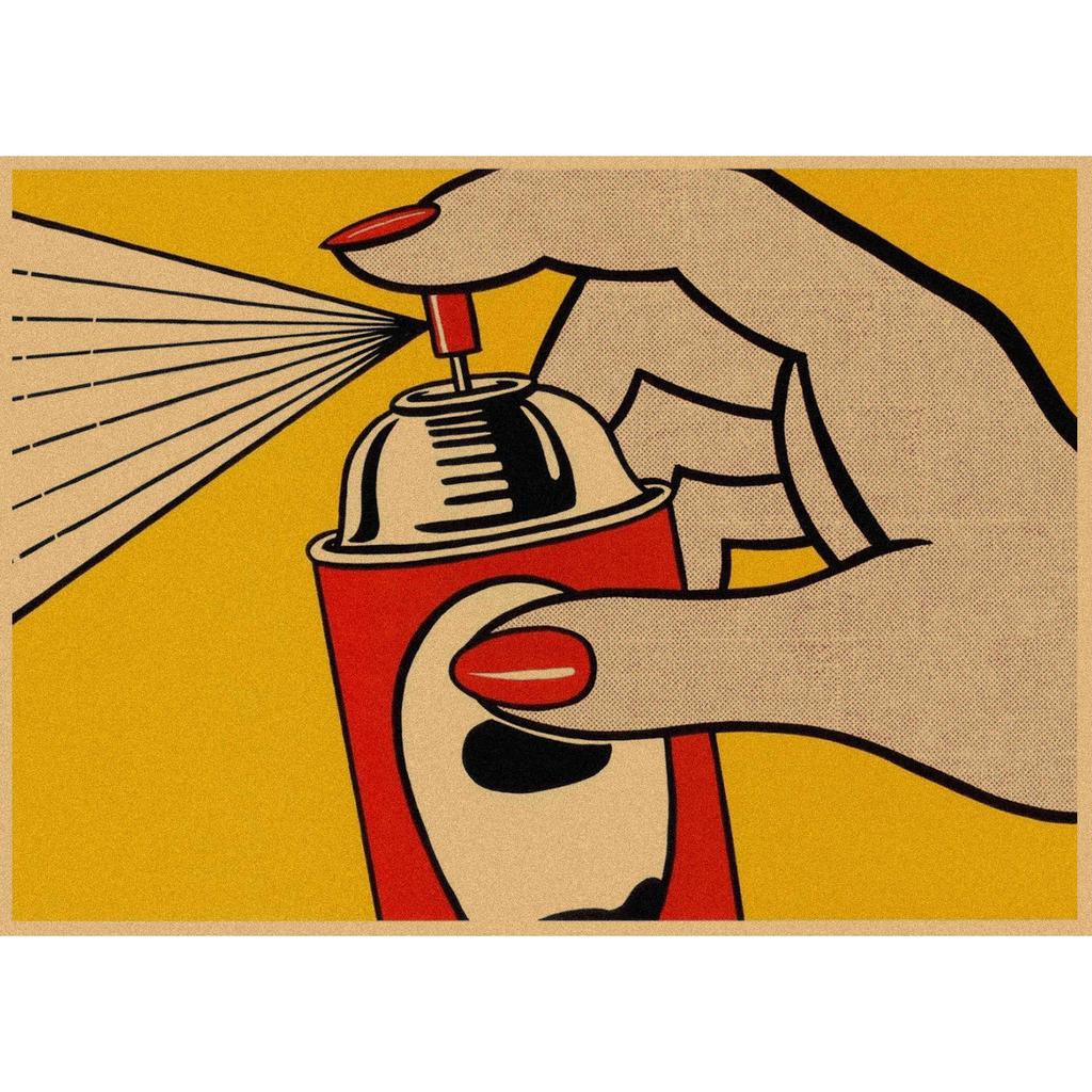 Roy Lichtenstein Pop Art Retro Kraftový plakát pro bar nebo kavárnu Nástěnná dekorace 357