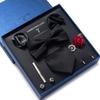 Dress 8-Piece Wedding Groom Tie Men'S Formal Business Bow Tie Square Scarf Tie Clip Hand-Typed Gift Box Packaging