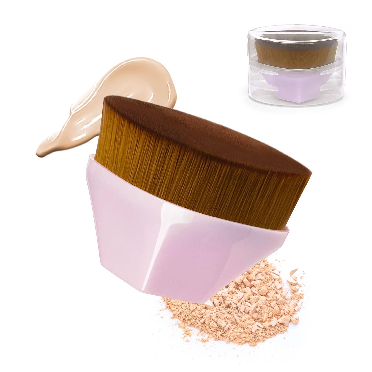 

Foundation Brush Makeup Brush both soft and gentle skin and an even [ABIKILU] Achieves finish (Pink)