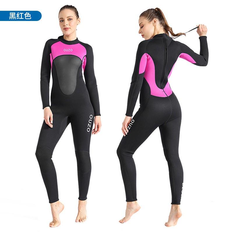 3mm Womens Full Wetsuit Cold Water Swimming Surfing Scuba Diving Thermal Long Sleeve One Piece XS
