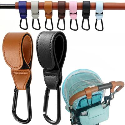 1/2 stücke PU Leder Baby Tasche Kinderwagen Haken Kinderwagen Drehen 360 Grad Drehbare Warenkorb Organizer Kinderwagen Haken Häkeln Kinderwagen Zubehör