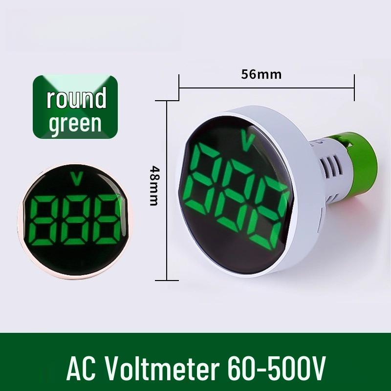 22mm Dual Display LED Voltage Current Frequency Meter - Round/Square