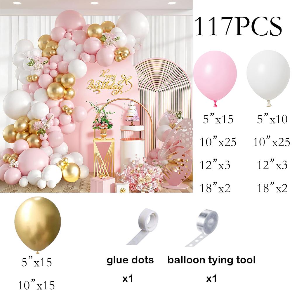 

Pastel Pink Balloons Garland Pink White Gold Ballon Arch Kit Home Birthday Party Baby Shower Wedding Decoration Photo Background AS Picture