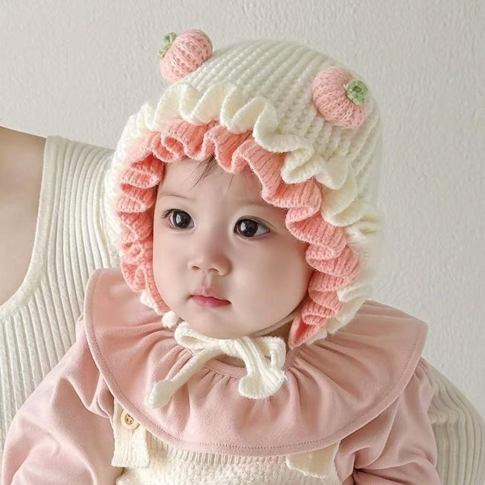Thick Infant Winter Hat Warm Girls Knitted Hat Fashion Baby Hooded Hat