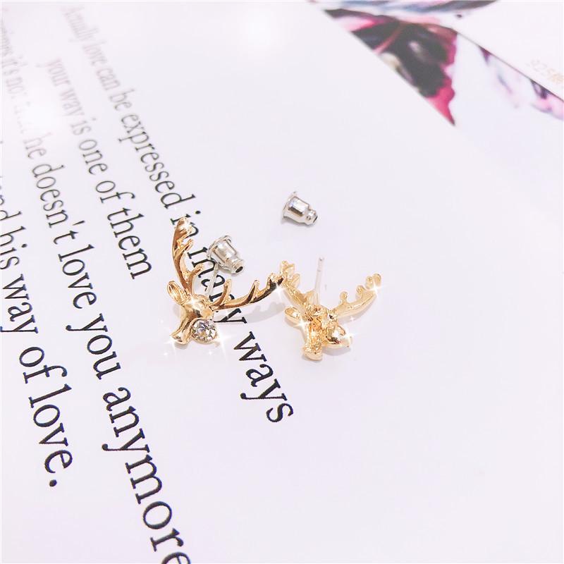 Ohrstecker aus 925er Silber mit Elchgeweih - Schlichter, vielseitiger Weihnachtsschmuck für Mädchen im Mori-Stil.