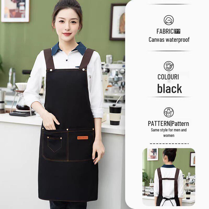 Custom Logo Waterproof Waist Apron for Milk Tea, Hot Pot, and Coffee Shop Staff