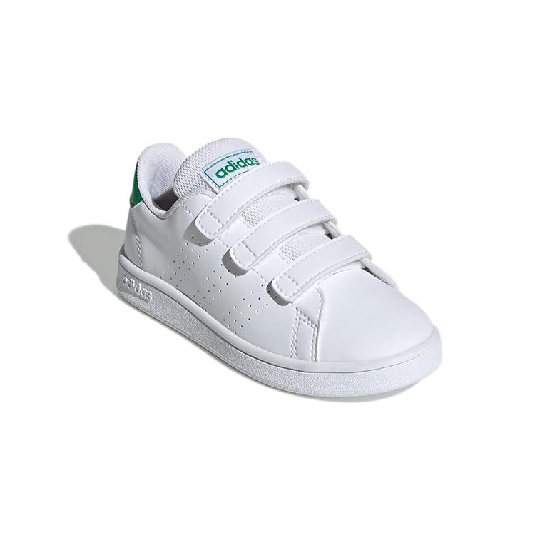 adidas Neo ADVANTAGE Synthetic Leather Comfortable Low Top Kids' Skateboarding Shoes White Children Aged 3 7 Years Old EF0223