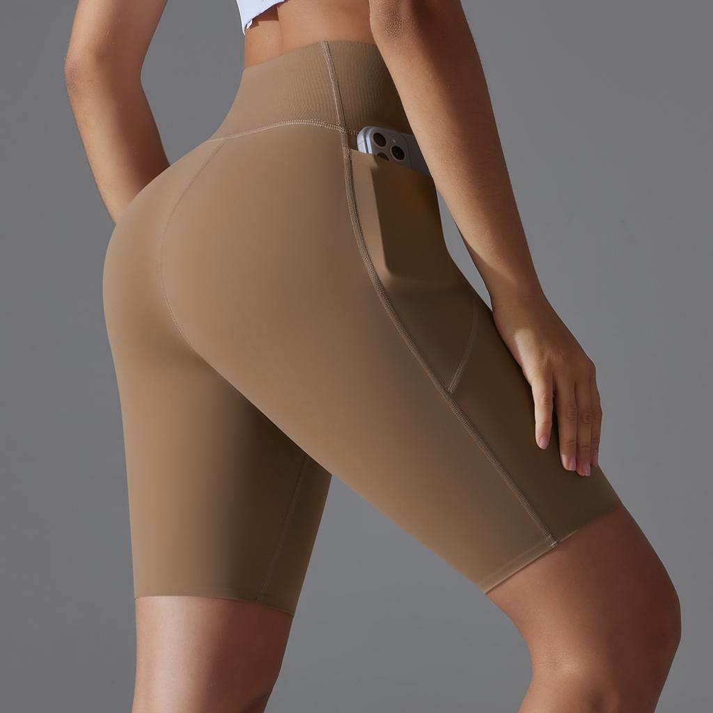 High Waist Yoga Shorts With Porkets Women Summer Elastic Sports Fitness Shorts Workout Short Leggings