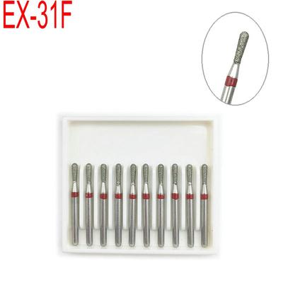 10 Teile/schachtel Dental High Speed ​​Bohrer Diamant Polieren Zahn Vorbereitung Bur Zahnmedizin Ausrüstung EX-31F