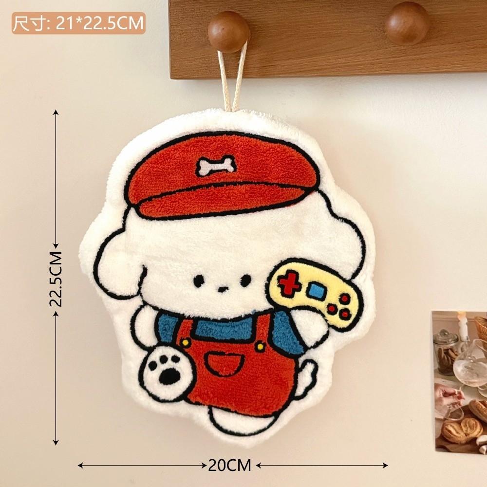 Thickened Puppy Hand Towel Absorbent Quick Drying Handkerchief Cloth Coral Fleece Cute Design Absorbent Towel Bathroom Use
