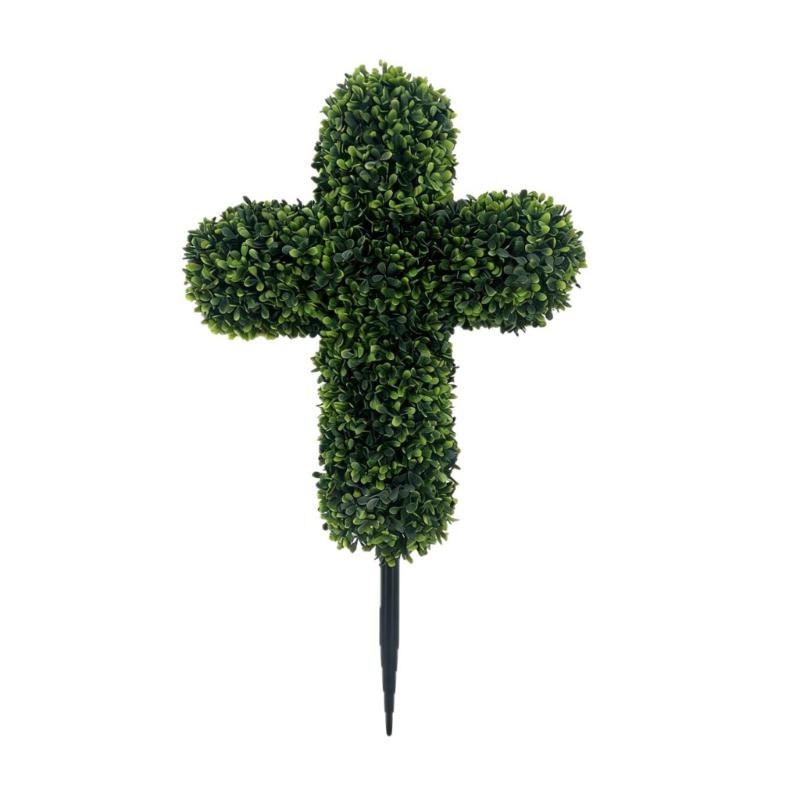 

60Cm Tall Resurrection Day Fake Greeneries Crossing Ground Stake Ornaments For Patios And Event Outdoor Spiritual Decoration 1