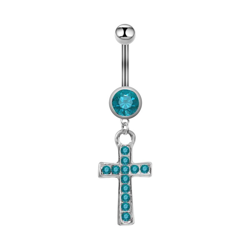 Beach Ready Fashion Stainless Steel Cross Navel Piercing Belly Ring For Women