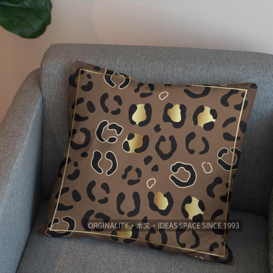 2D Leopard-Print Square Pillow For Modern Home Pattern Cushion Cover Suitable For Sofa Bedroom Car Pillow Cover