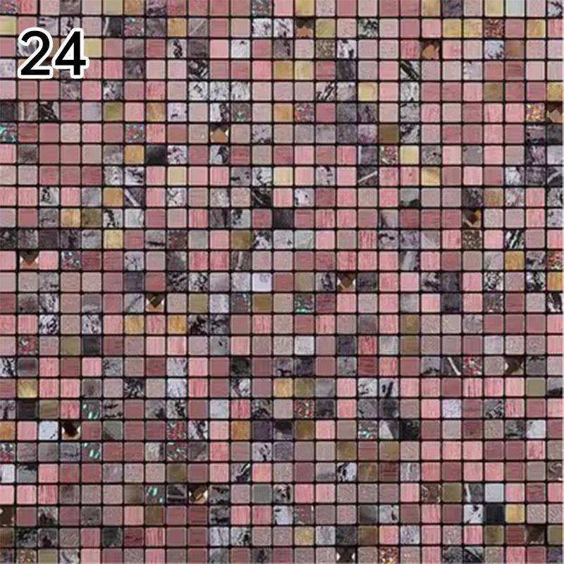 30X30Cm Self Adhesive Mosaic Wall Decal Waterproof Kitchen Bathroom Wallpaper Wall Stickers Small Lattice Crystal Sticker Tile