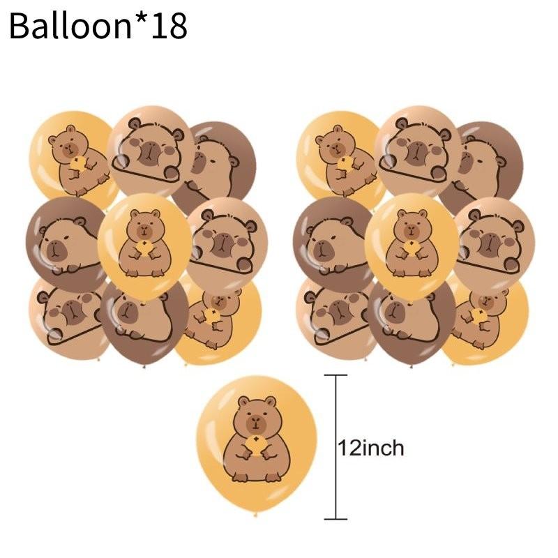 Charming Capybara Party Supplies With Colorful Balloons And Eye-catching Banners For Celebrations