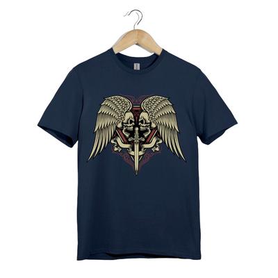 Tricou Războinic Gotic Unisex Craniu Înaripat Sabie Înger Artă Moarte Cadou Top