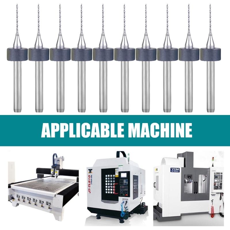 10Pieces PCB Spirals Grooves Drill Bits for Engraving and Precise Circuit Board Work Soft Materials Drilling Accessories