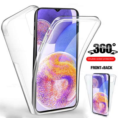 Per Samsung Galaxy A23 4G Custodia 360 Cover completa per Samsung A 23 6.6 "Custodia per telefono in silicone morbido a doppia faccia TPU trasparente antiurto