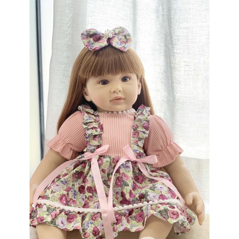 Rebirth Doll Simulation Baby 24 Inch 60cm Full Cloth Body Foreign Baby Vinyl Holiday Gift