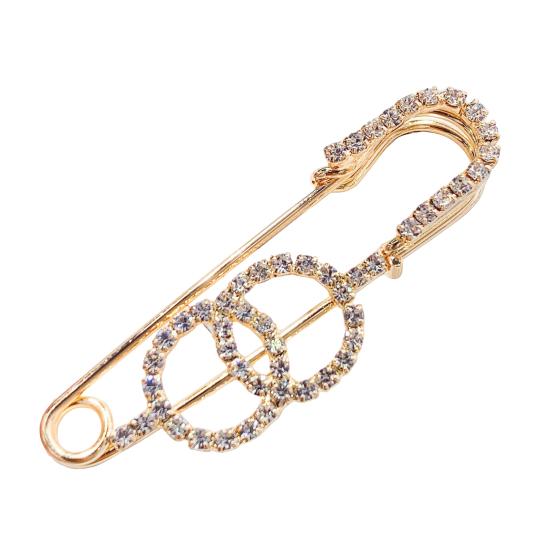 Safety Pin Brooch for Women Rhinestone Decorative Shawl Sweater Clip Alloy Safety Pins for Dress Shirt Cardigan