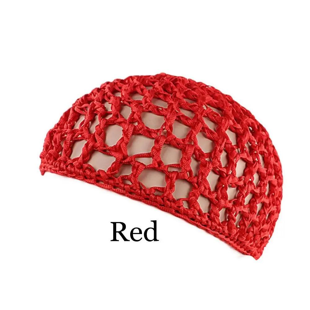 Soft Rayon Knit Snood Hat Mesh Hair Net Hair Care Cap Crochet Sleeping Night Cover Turbans