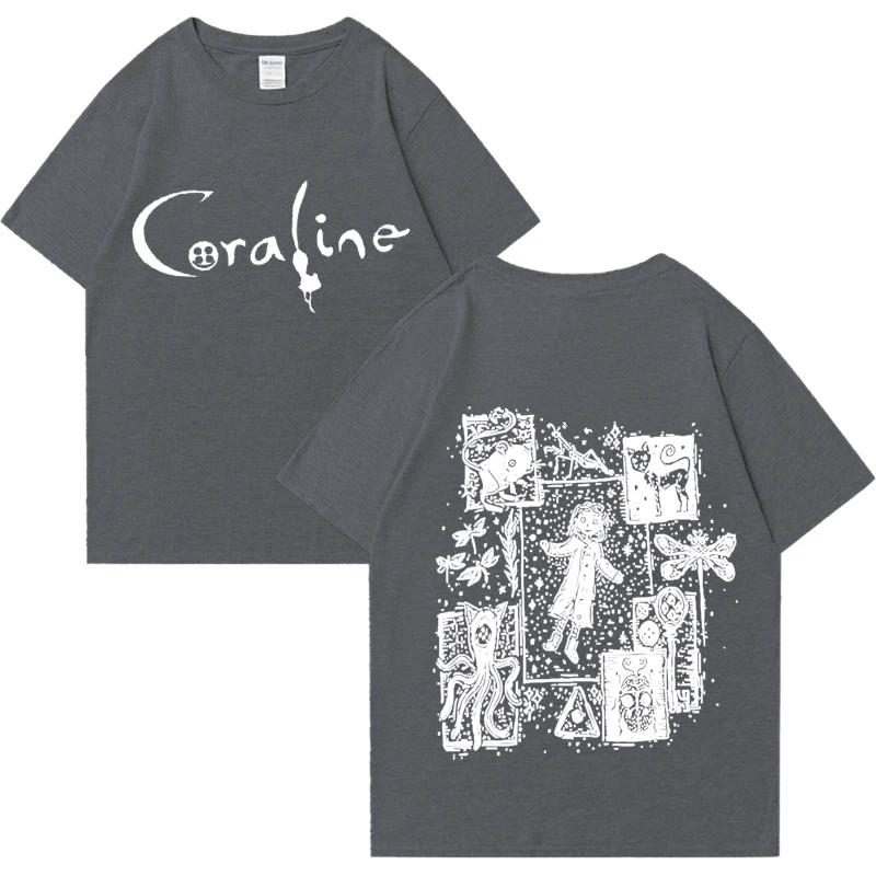 Coraline Movie Graphics vintage T shirt 2024 Men Women Fashion vintage streetwear short sleeve Unisex Tee