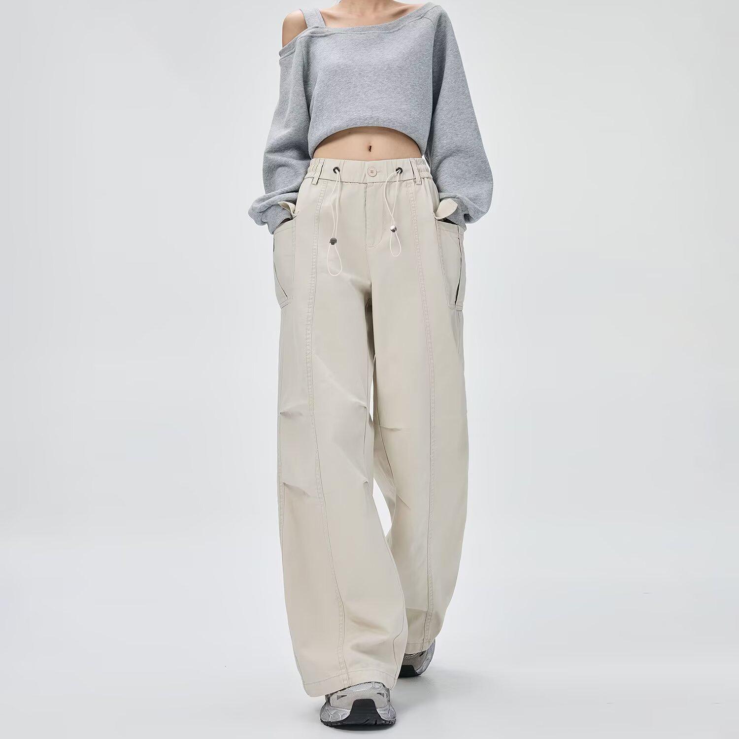 

Korean Style Women s Casual Cargo Pants - Spring/Summer Straight Fit 3XL хакі