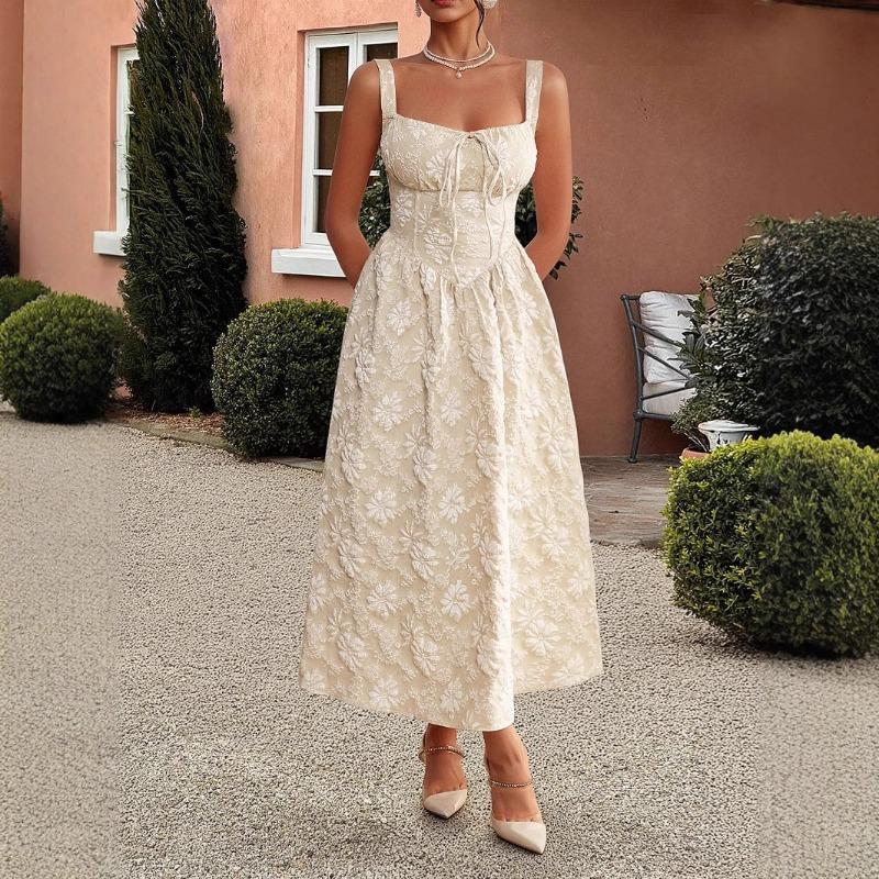 

Элегантное и изысканное платье с бретелью через шею и корсетом для женщин на весну и лето S