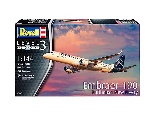 Revell 1/144 Embraer 190 Lufthansa New Livery Plastic Model Kit 03883