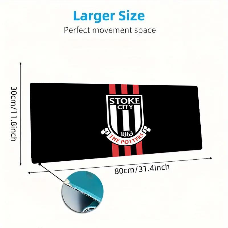 Stoke City F.C Print Cushion Non-slip Laptop Tablet Big Mousepad XXL Mat Mini PC Playmat With Lock edge