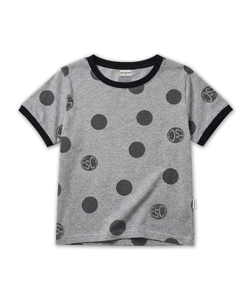 ESCAPEFROM Big Logo Dot Full Print Ringer Short Sleeve T-Shirt [3 Colors]