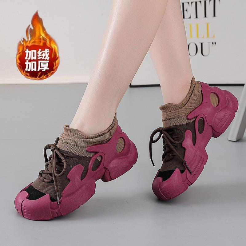 Winter velvet cotton shoes socks shoes 22 new casual shoes platform octopus sports shoes large size 35