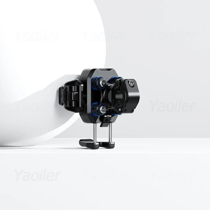 Motorcycle Wireless USB C Phone Holder Anti-Vibration Crossbar Phone Mount for 5.2"-7.2" Phones Works with 12-24V Motobike