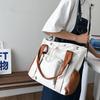 Öğrenci Kitap Çantası Büyük Kapasiteli Kontrast Renkli Çanta Banliyö Omuz Çantası Crossbody Çanta